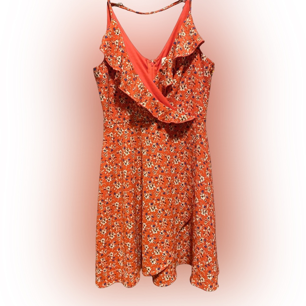 Speechless- Red mini spaghetti strapped flor dress